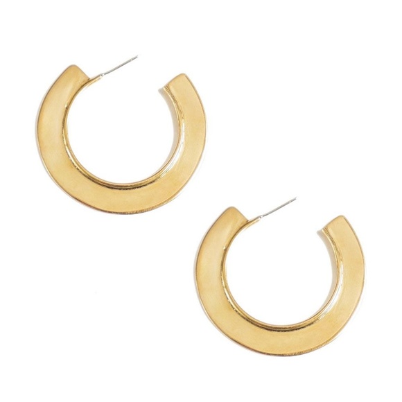 Gold Paddle Hoops - Picture 2 of 2